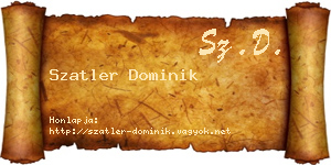 Szatler Dominik névjegykártya